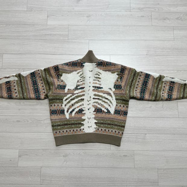 캐피탈 7G 울 페어아일 본 집숏 가디건 오렌지