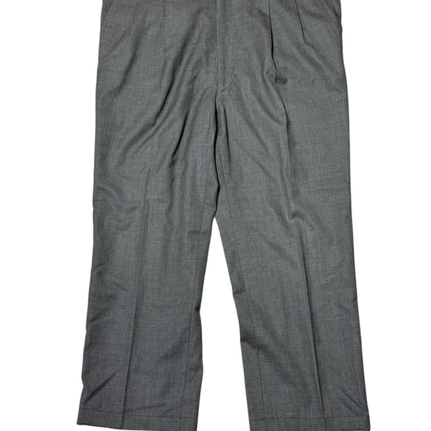 90s 빈티지 입생로랑 뿌르 옴므 투 턱 울 슬랙스