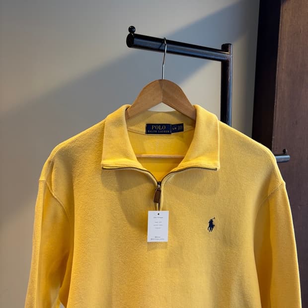 15609 - 폴로 랄프로렌 옐로우 반집업 니트