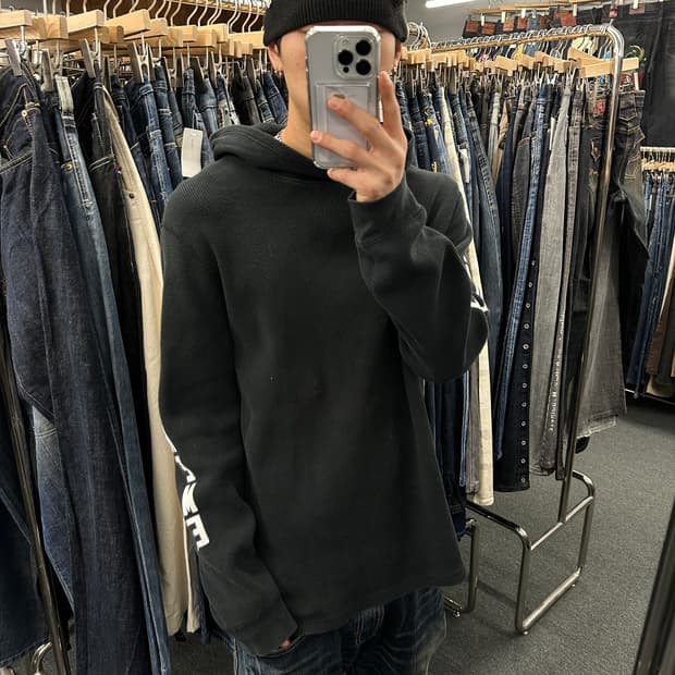 L) 슈프림 와플 후드티 사이드 프린팅