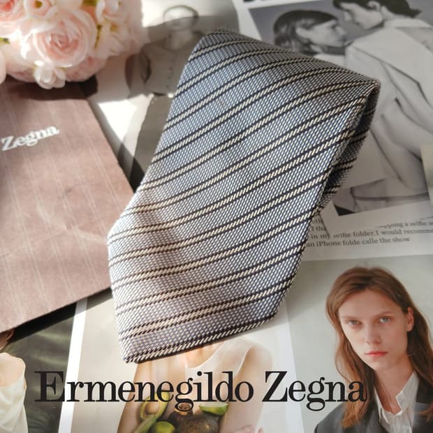 에르메네질도 제냐 스트라이프 넥타이 9.4cm A+등급 A19718
