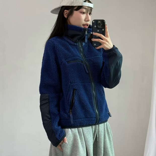 폴로 블루 후리스 집업