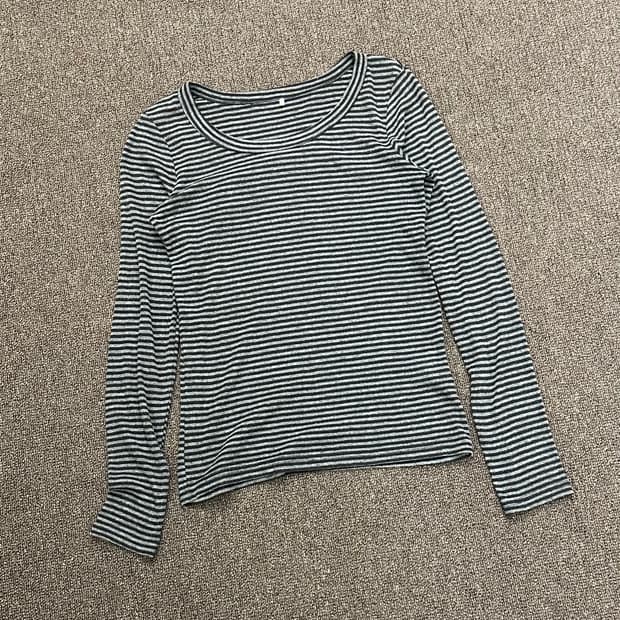 M)Japanese vintage 여성 스트라이프 롱슬리브