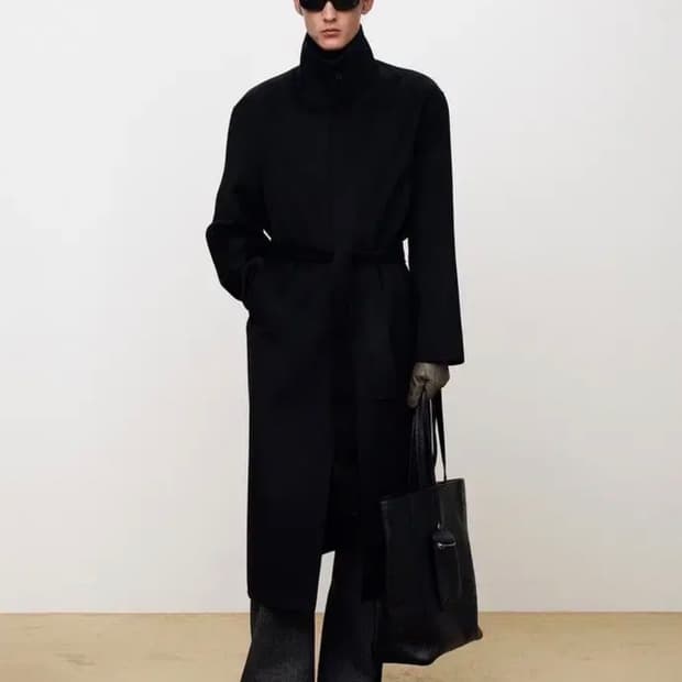 [삽니다] 토니웩 핸드메이드 울 캐시미어 스탠드카라 코트 블랙 L사이즈