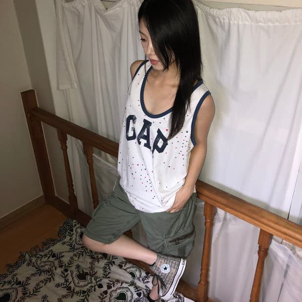 GAP / 90's Star Pattern Big Logo Sleevel