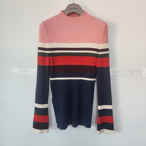 SJYP 스트라이프 골지 니트(치마세트)