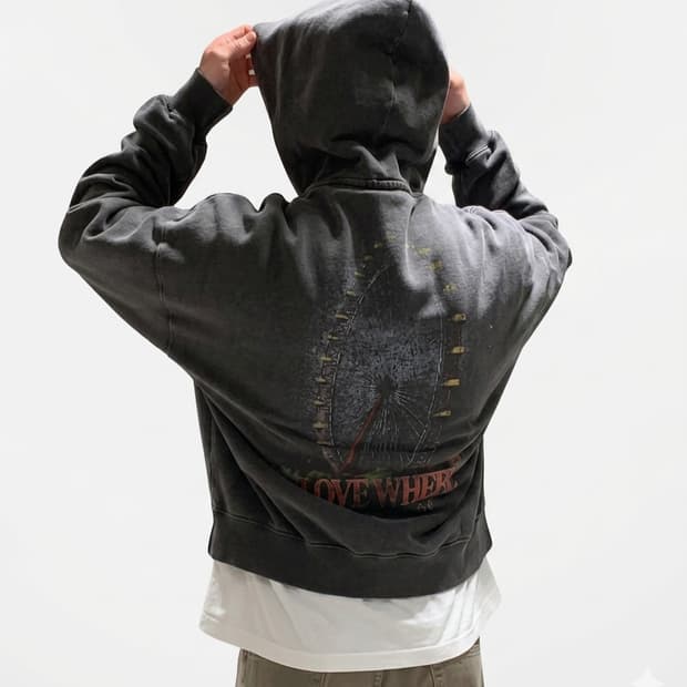 자라 워시드 박스핏 후드티셔츠