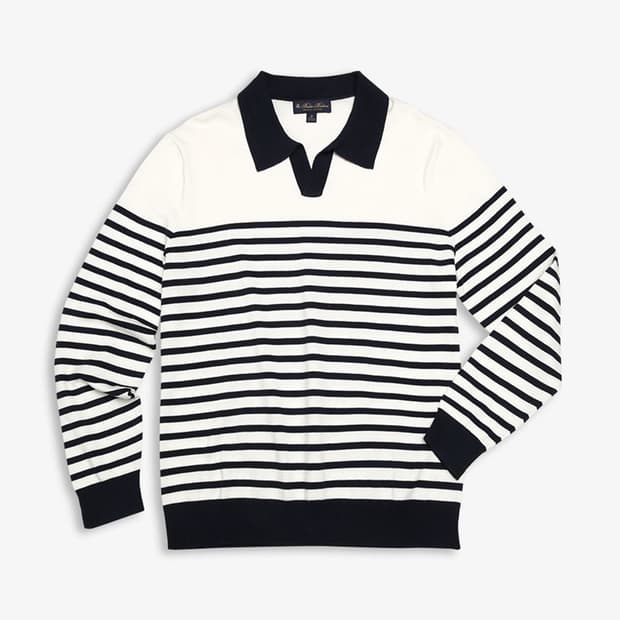 브룩스브라더스 마린 스트라이프 폴로 스웨터 (네이비)