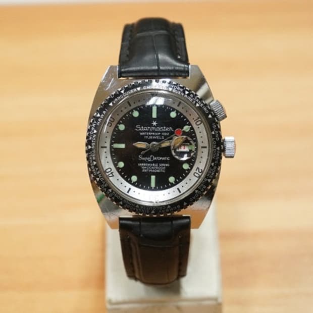 70s 모티마 스타마스터 super datomatic 월드 타임 시계