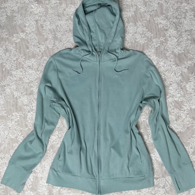 민트 핸드워머 후드 집업