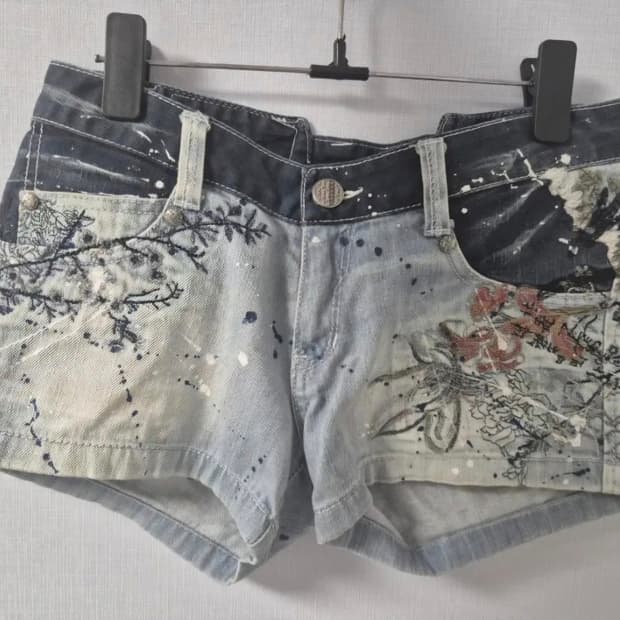 오리엔탈 자수 핫팬츠