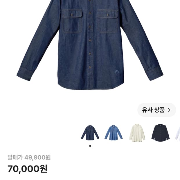 유니클로 x JW앤더슨 데님 셔츠 블루 XL