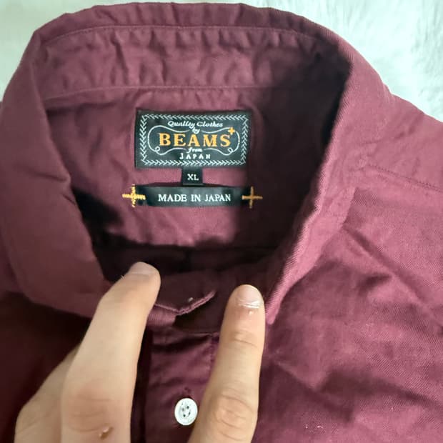 [XL] 빔즈 플러스 옥스포드 셔츠 버건디
