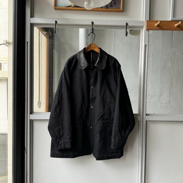 [1] 25AW COMOLI 코모리 데님 레더 워크 자켓 블랙