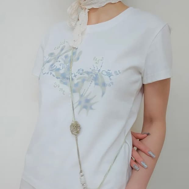 타입서비스 Cloudy Flower T-Shirt [Off White]