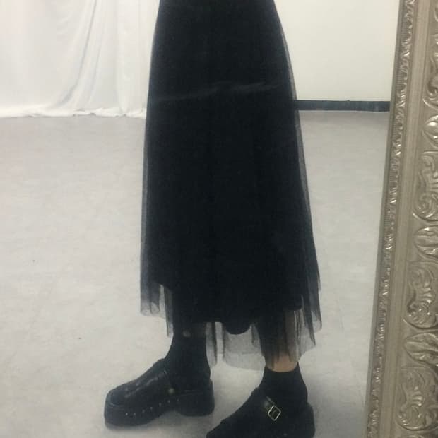 Dot pattern sha long skirt
