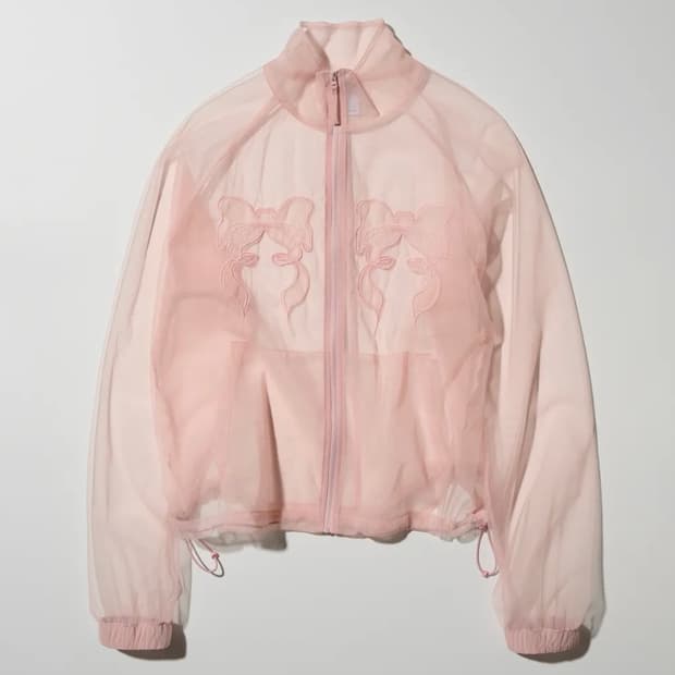 스컬프터 Mesh Sheer Zip-Up Jacket Pink