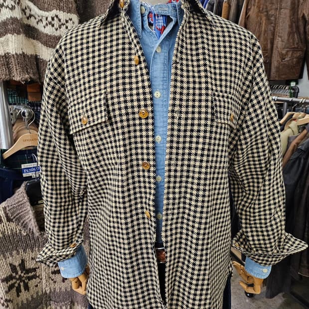Vtg Double RL Plaid Wool Shirt