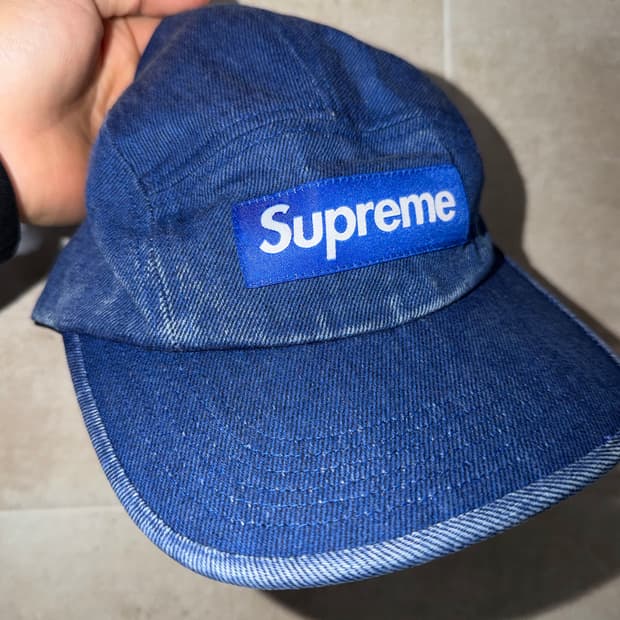 슈프림 코티드 데님 캠프캡 로얄 - 24SS