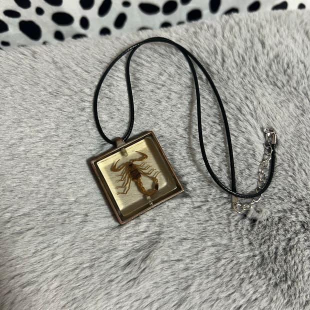 레테 전갈 박제 빈티지 팬던트 목걸이 