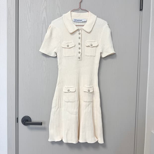 (s) 셀프포트레이트 아이보리 니트 원피스