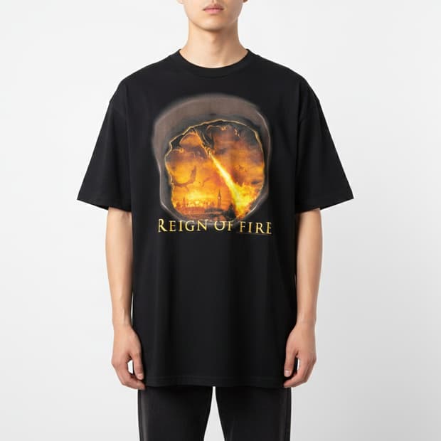 2002년 빈티지 영화 레인 오프 파이어 프로모 티셔츠