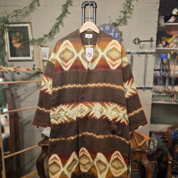 에스닉 패턴 울 코트 (F593)