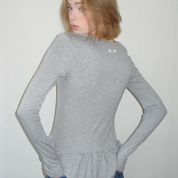 PENDANT RUFFLE LAYERED SLIM LONG SLEEVE 