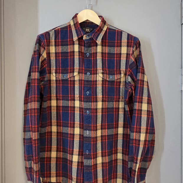 RRL 더블알엘 플래드 플란넬 체크 셔츠 M