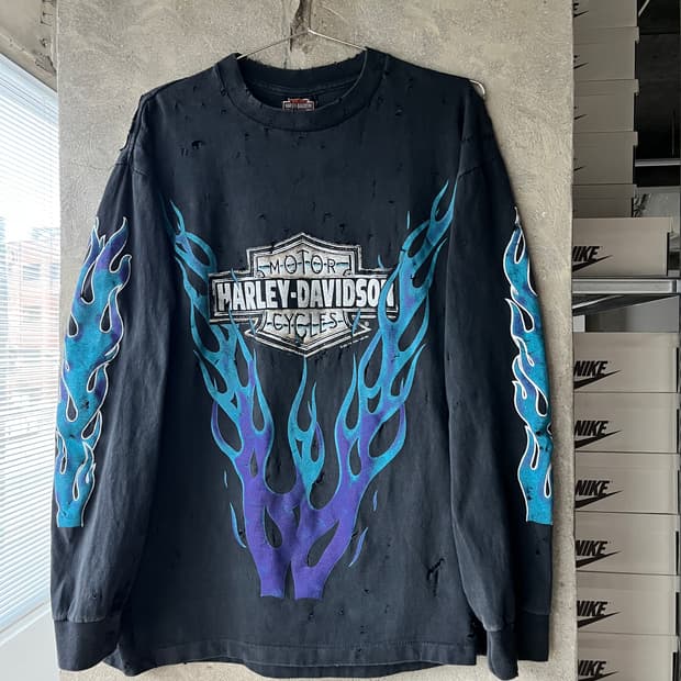 HARLEY DAVIDSON FLAME LONG SLEEVE T-SHIR