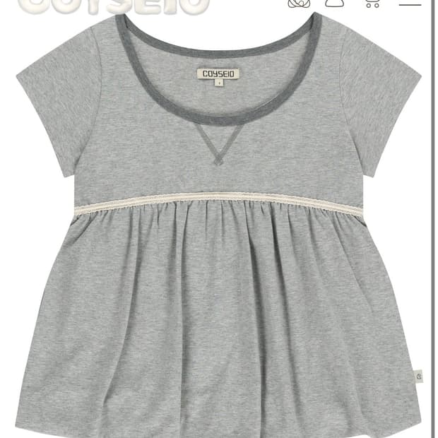 코이세이오 레이스 벌룬 티셔츠 멜란지그레이 2사이즈