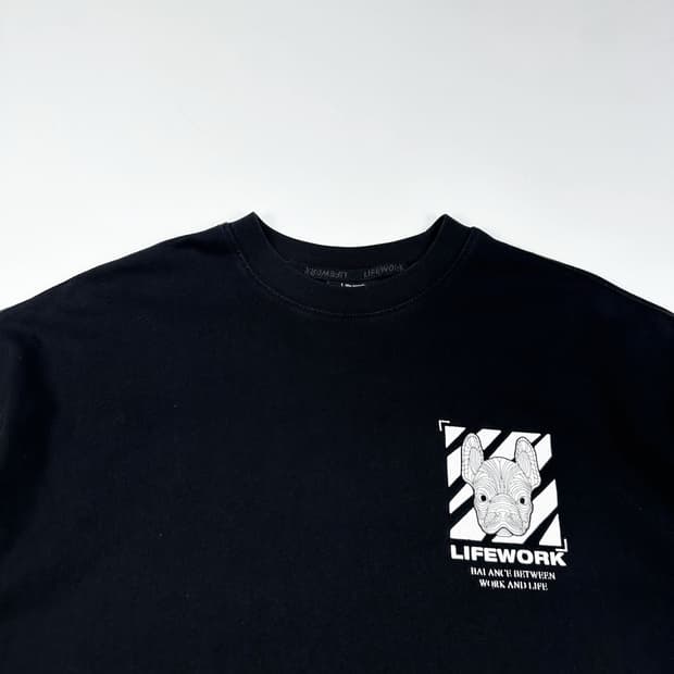 라이프워크 불독 블랙 반팔티 (M)