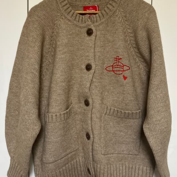 비비안웨스트우드일본판레드라벨 울 가디건&목도리세트남여공용 정품