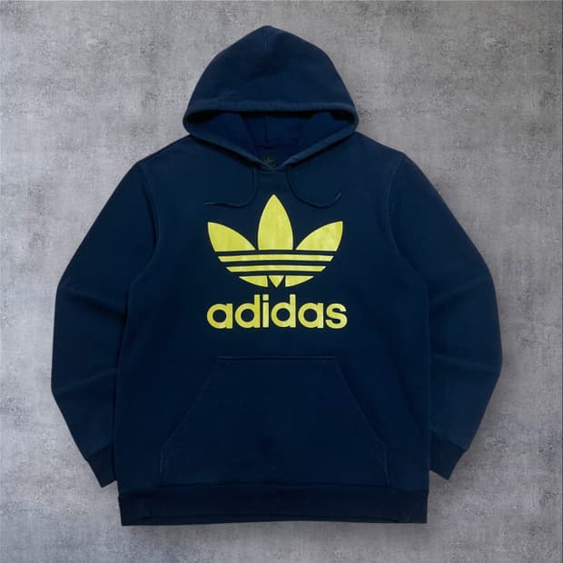 아디다스 오리지날 빅로고 네이비 후드티