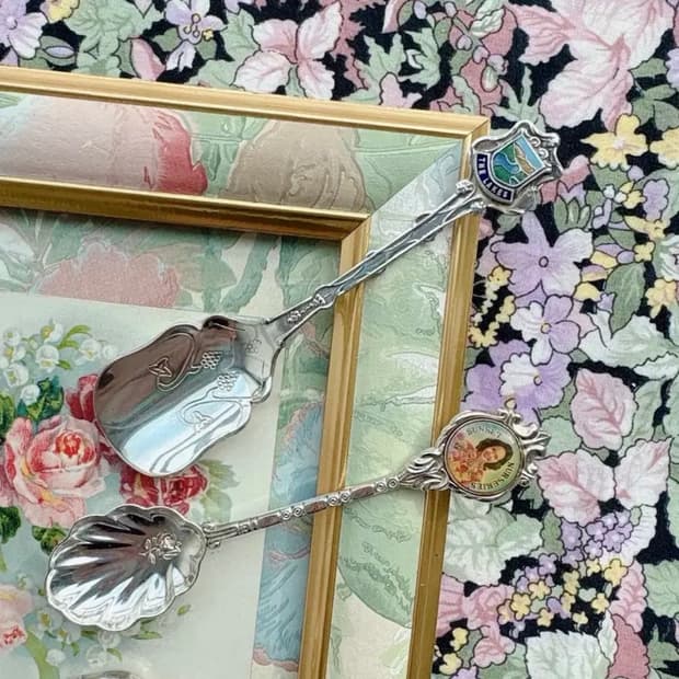 호주 빈티지 실버플레이트 쉘 티스푼