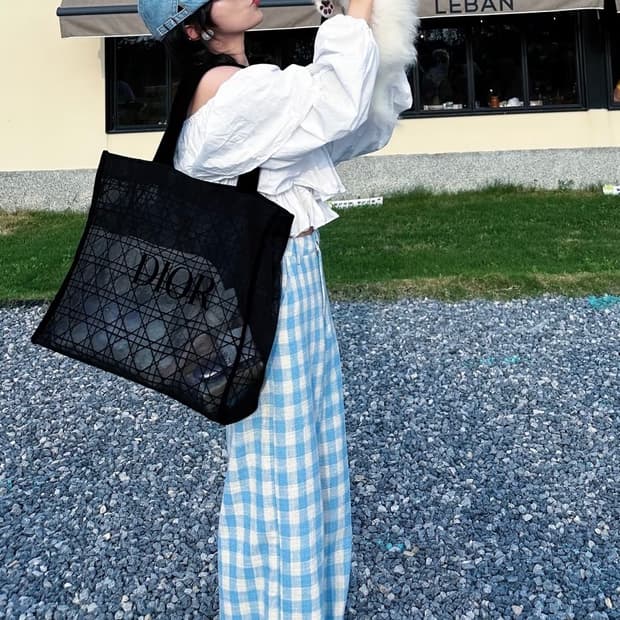 디올 뷰티 까나쥬 메쉬 에코백 