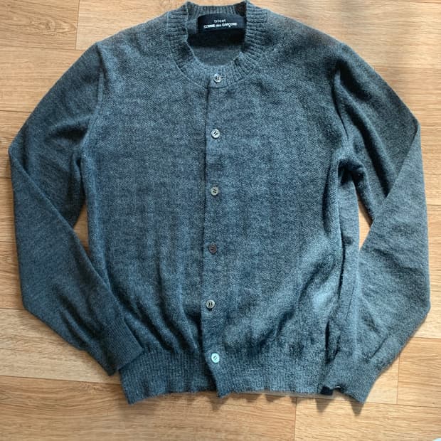 꼼데가르송 라운드넥 케시미어 모헤어 가디건