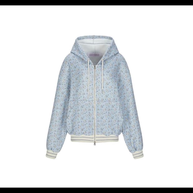 민지에나 래빗 플러피 후드집업 sky blue