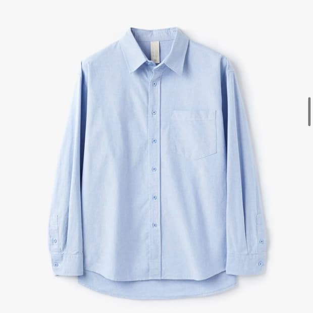 (새상품)(M) 코프위 [숏 ver]워싱 코튼 옥스포드 셔츠 스카이블루