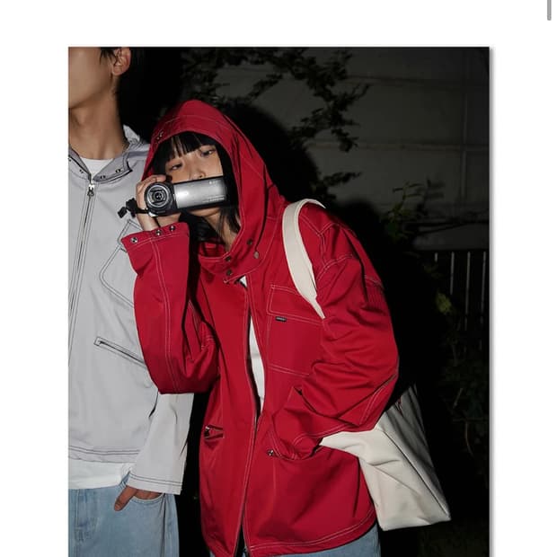 Aake RUSTLE STITCH HOOD JP(red)