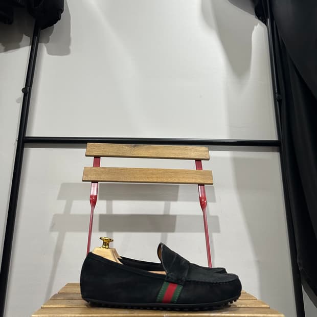 UK7)구찌 로퍼 남성 남자 웹 스트라이프 스웨이드 드라이빙 슈즈