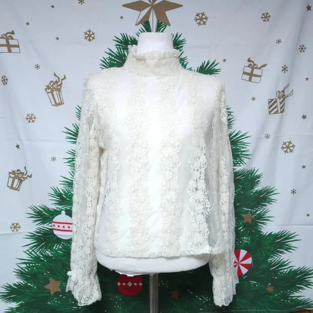 일본빈티지 시스루 겨울블라우스