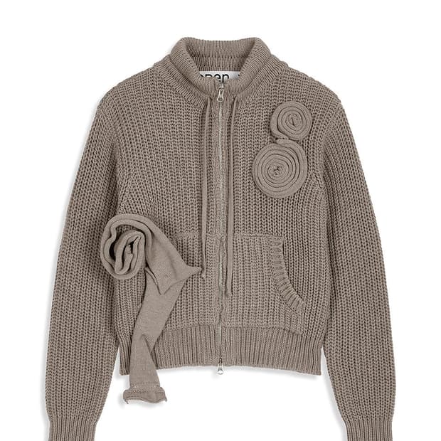 오픈와이와이 APPLIQUÉ KNIT ZIPUP JACKET