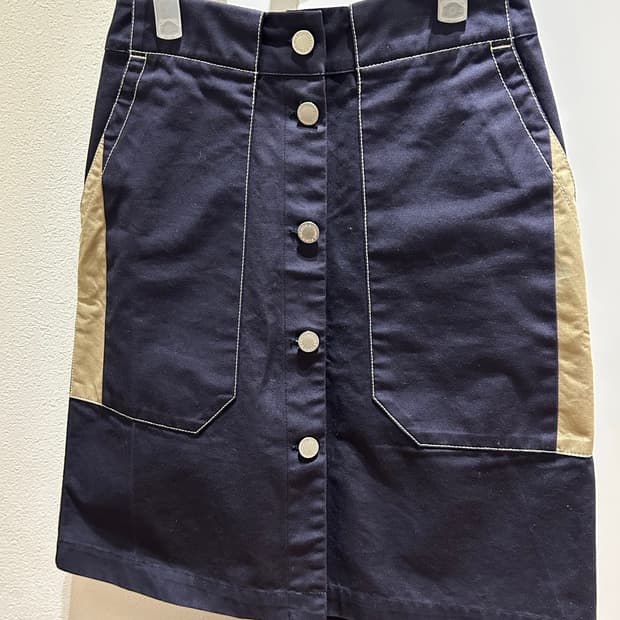 메종키츠네 네이비 스커트 36