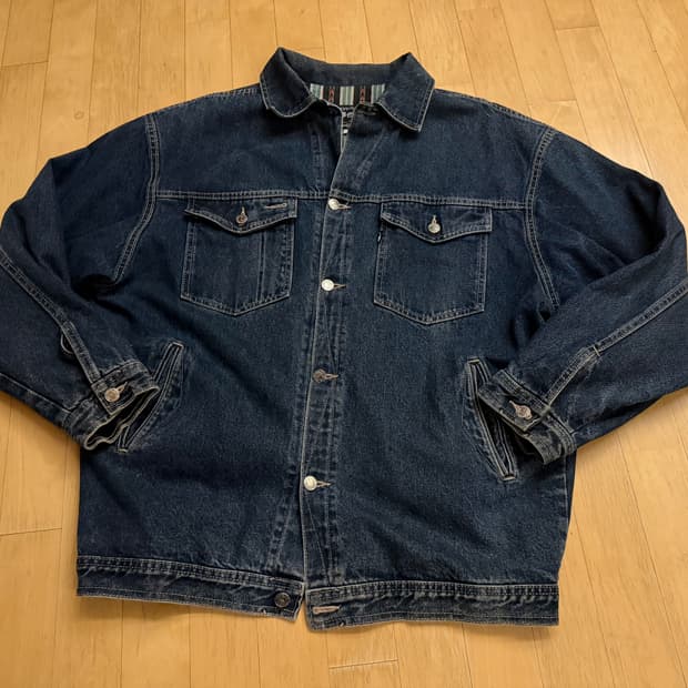 타운앤컨트리(T&C) 90s 빈티지 클래식 서프 에스닉 안감 데님자켓