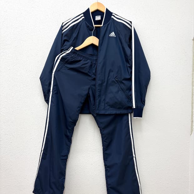 Y2K adidas 네이비 삼선 트랙 셋업