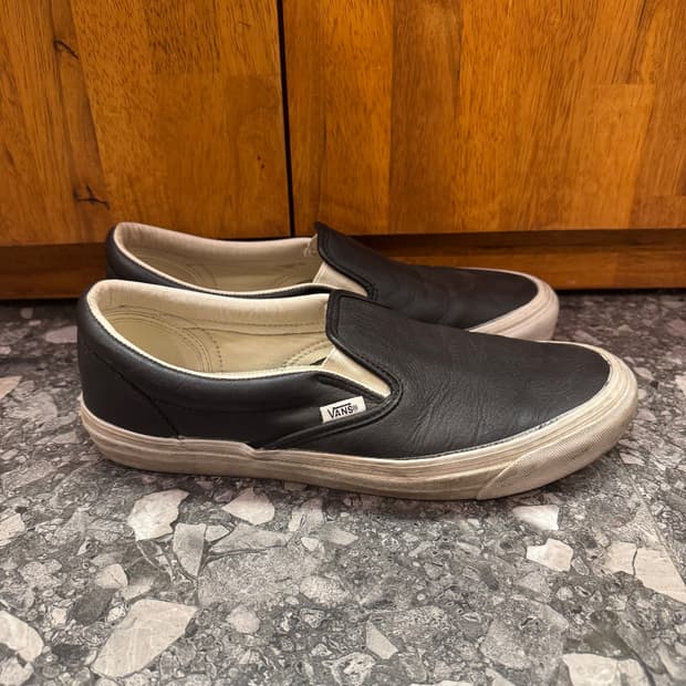 VANS Classic Slip-On Leather Black/White