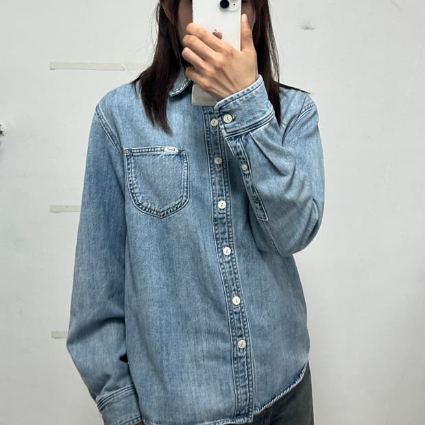 Lee 오버핏 워싱 데님 셔츠