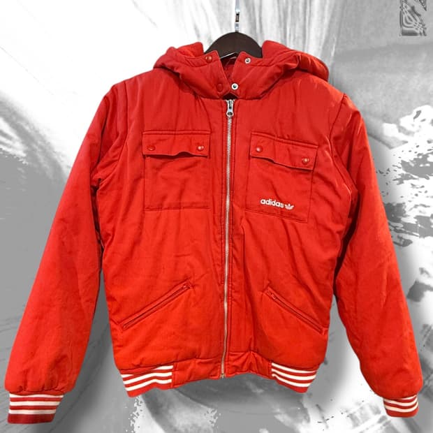 아디다스 오리지널 트레일러 레드 패딩 점퍼 안감기모 95 /택포