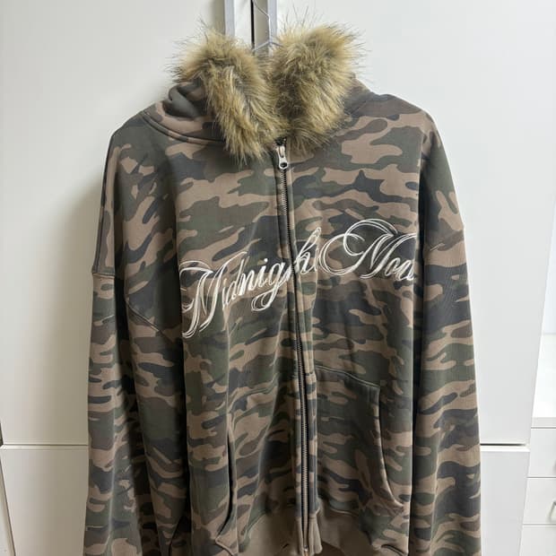 미드나잇무브 카모 후드집업 camo hair zip up (khaki)